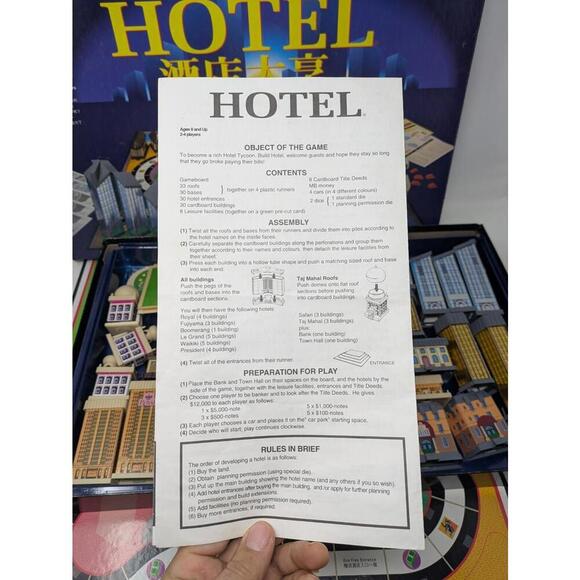 Unique Vintage English/Chinese Hotels Board Game Milton Bradley-READ - Picture 8 of 9